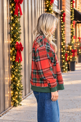 Plaid Tidings Reversible Mockneck
