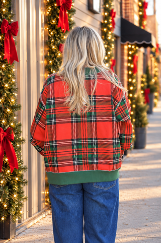 Plaid Tidings Reversible Mockneck