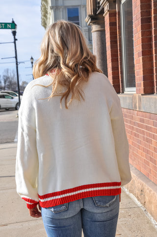 Plaid Tree Knit Sweater w/Bow