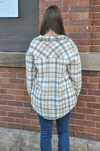 Player Plaid Button Down Shacket