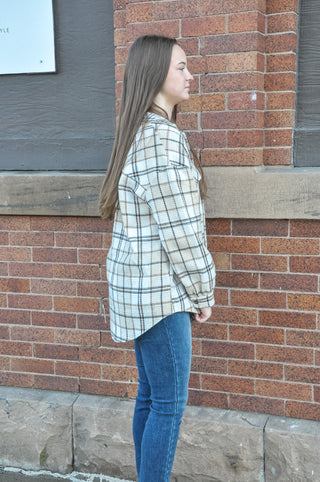 Player Plaid Button Down Shacket