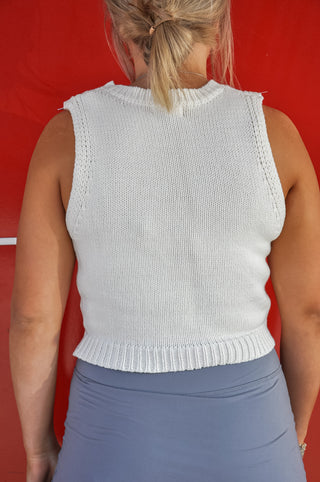 Playful Cropped Knit Tank Top