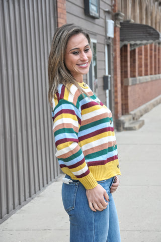 Playful Horizon Stripe Sweater