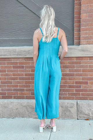 Pleat Detail and Side Button Jumpsuit