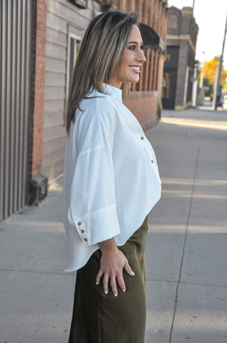 Poised Ease Pleat Back Blouse