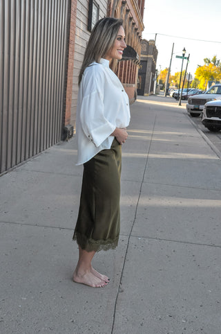Evening Whisper Satin Skirt