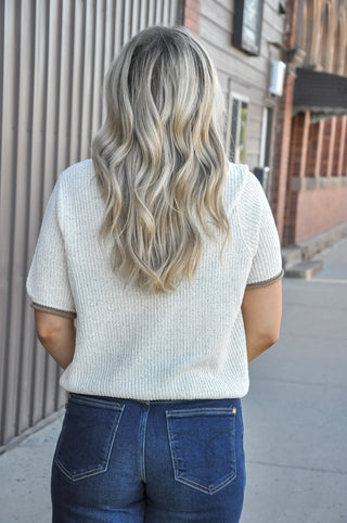 Poised Puff Rib Knit Sweater