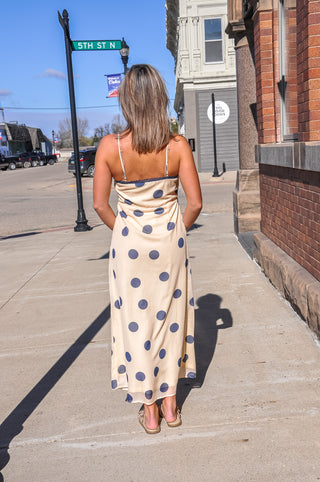 Polkadot Strap Midi Dress