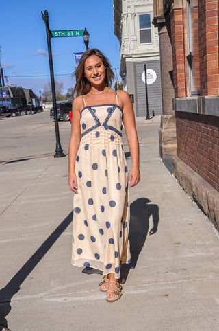 Polkadot Strap Midi Dress
