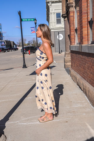 Polkadot Strap Midi Dress