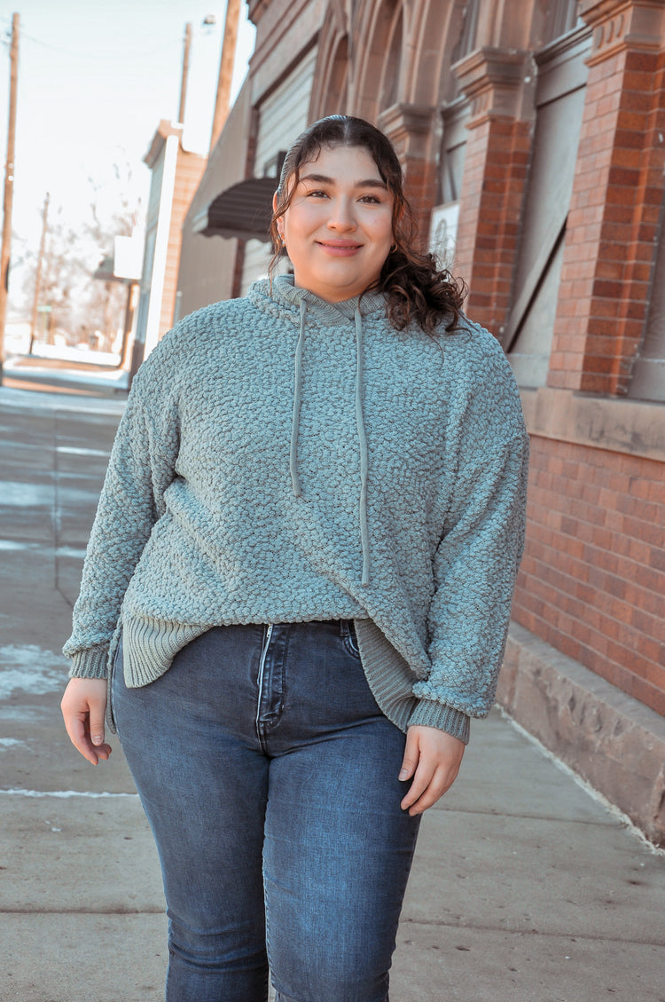 Poppin' Off Curvy Hooded Sweater