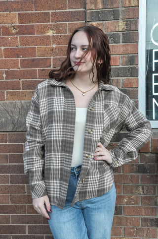 Posie Plaid Button-Down Shacket