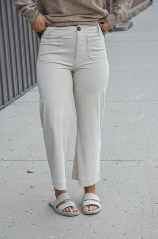 Corduroy Patch Pocket Pants in Sand