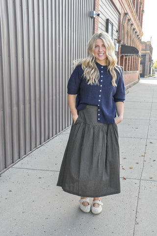 Prairie Gingham Midi Skirt