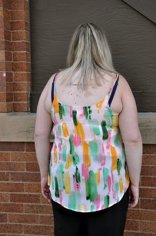 Pretty Printed Curvy Layering Tank