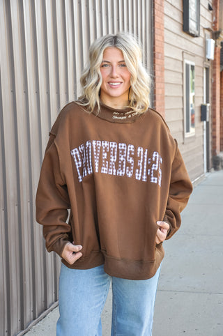 PROVERBS 31:25 Applique Mock-Neck Sweatshirt