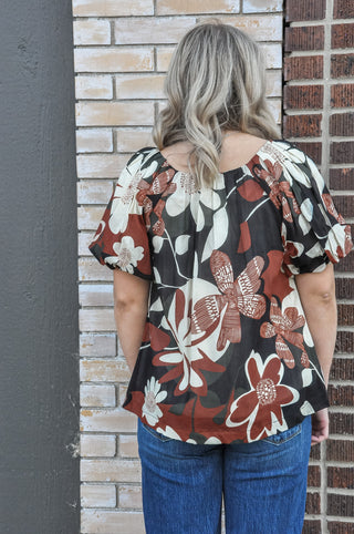 Penny Plus Printed V-Neck Top