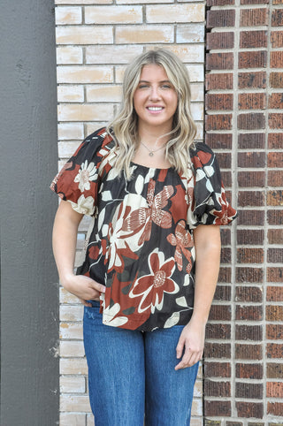 Penny Plus Printed V-Neck Top