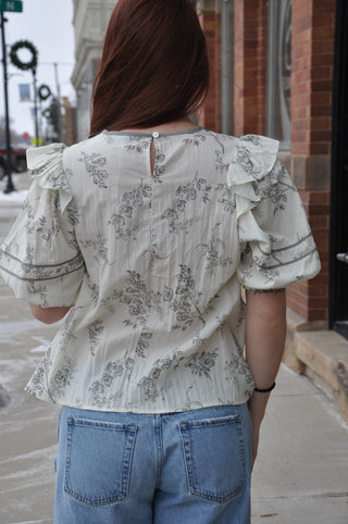 Puff Sleeve Woven Print Babydoll