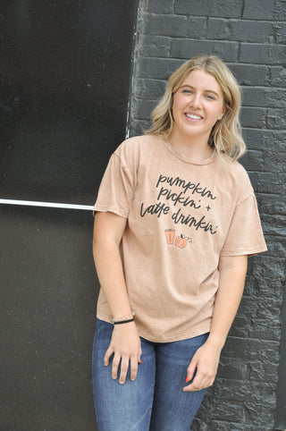 Pumpkin Pickin' Latte Drinkin' Tee