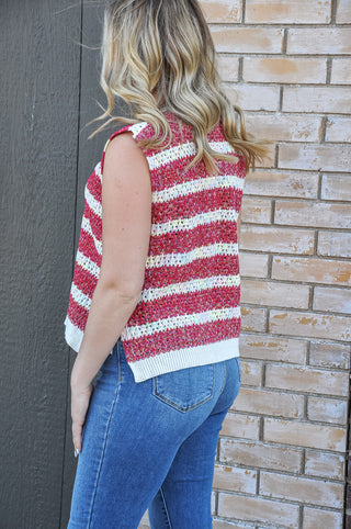 Quirky Striped Side Tie Sweater