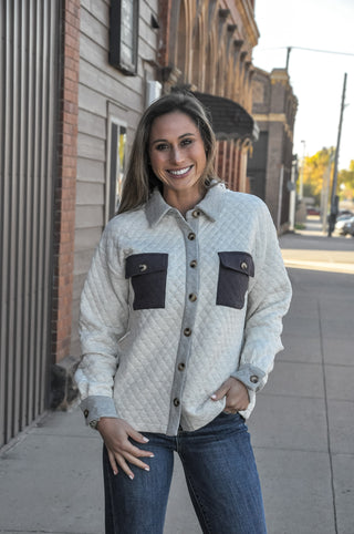 Quilted Colorblock Shacket