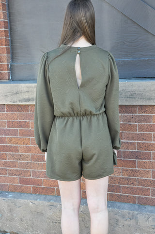 Quilted Long-Sleeve Romper