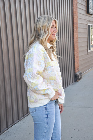 Quilted Pastel Patchwork Pullover