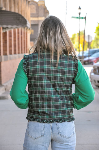 Quilted Plaid Pocket Vest