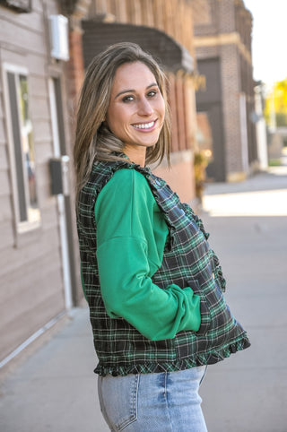 Quilted Plaid Pocket Vest