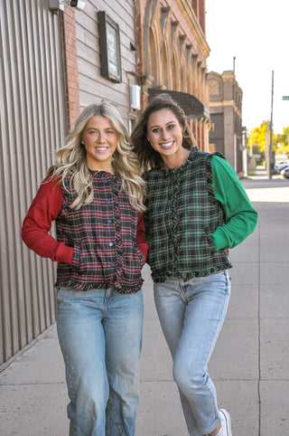 Quilted Plaid Pocket Vest