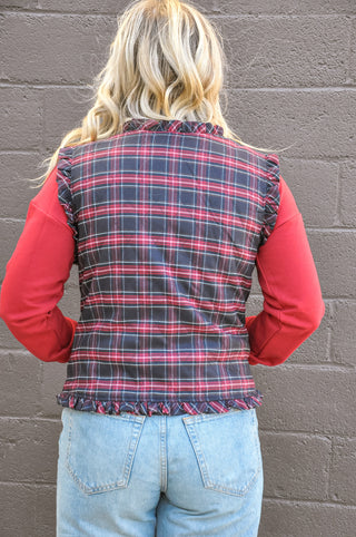 Quilted Plaid Pocket Vest