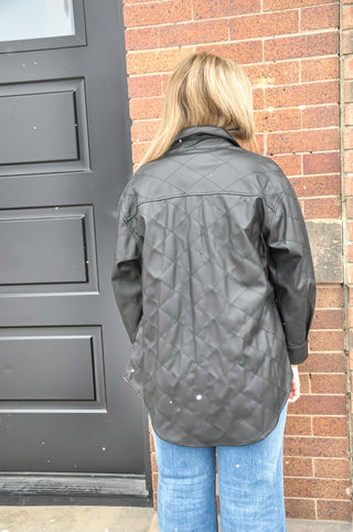 Raven Quilted Faux Leather Jacket