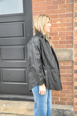 Raven Quilted Faux Leather Jacket