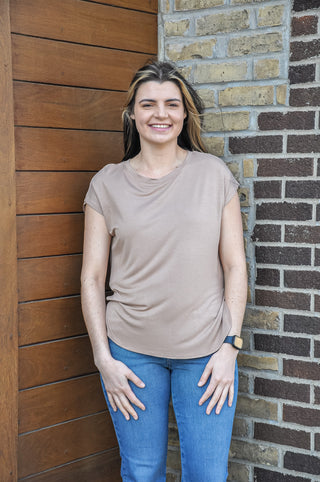 Relaxed Dolman SS Round Neck Top