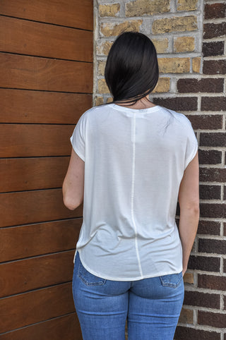 Relaxed Dolman SS Round Neck Top