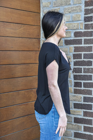 Relaxed Dolman SS Round Neck Top