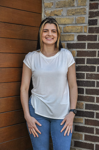 Relaxed Dolman SS Round Neck Top