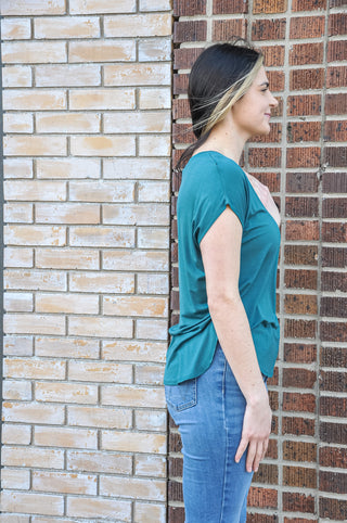 Relaxed Dolman SS Round Neck Top