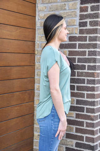 Relaxed Dolman SS Round Neck Top