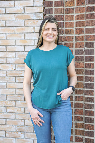 Relaxed Dolman SS Round Neck Top