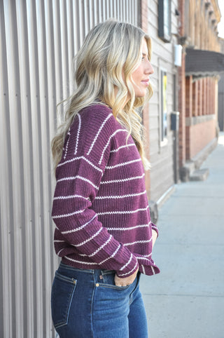 Relaxed Texture Stripe Sweater