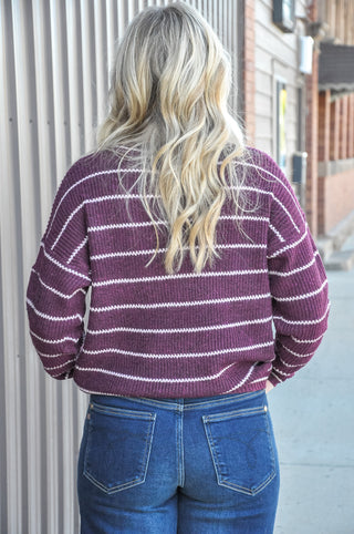 Relaxed Texture Stripe Sweater