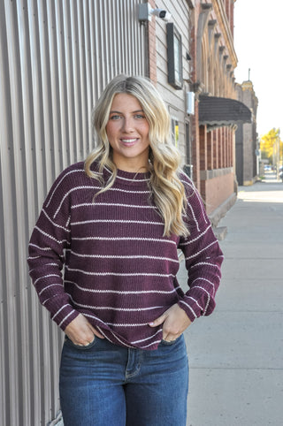 Relaxed Texture Stripe Sweater