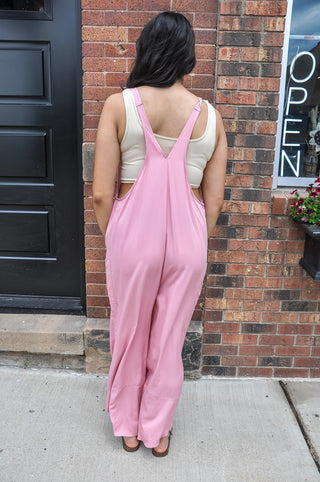 Relaxed Wide Leg Pocket Jumpsuit