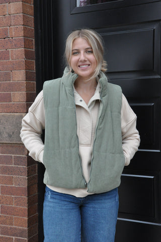 Reversible Corduroy Puffer Vest | JQ Clothing Co.