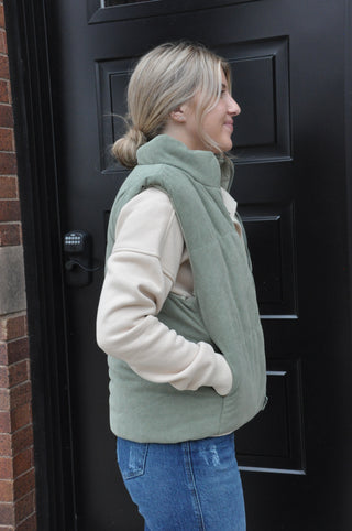 Reversible Corduroy Puffer Vest | JQ Clothing Co.
