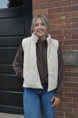 Reversible Corduroy Puffer Vest | JQ Clothing Co.