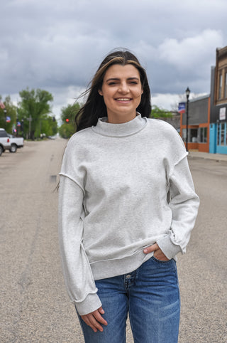 Reversible Mock Neck Sweatshirt