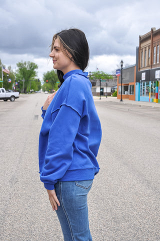 Reversible Mock Neck Sweatshirt